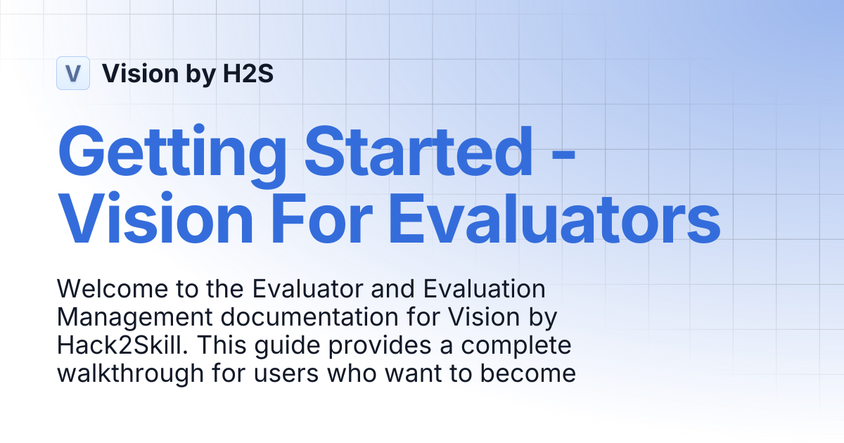 Getting Started - Vision For Evaluators | Vision For Evaluators ...